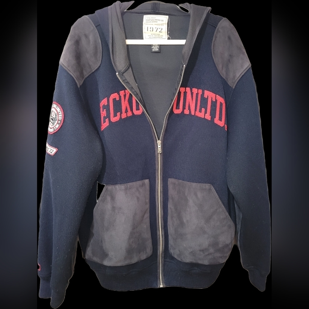 Men's Ecko Unlimited Co Rhino Brand Black and Red Hoodie SIZE XL